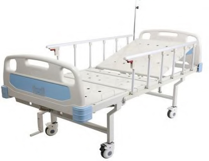 single-crank-manual-abs-hospital-bed-with-castors